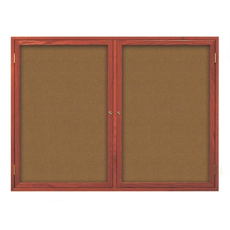 United Visual Products Open Faced Traditional Rounded Corkboard UV643ARC-BRONZE-DBURGU